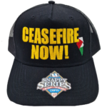 “CEASEFIRE NOW” Trucker 5 panel baseball cap